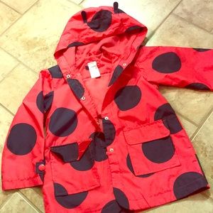 Carter’s lady bug girls rain coat size 5-6